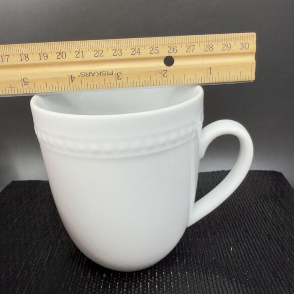 Fitz And Floyd Everyday White Ceramic Coffee Mug Cup Set 2 Mugs Cups Stoneware - Picture 4 of 12